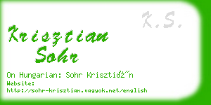 krisztian sohr business card